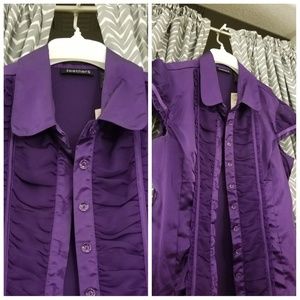 (FREEBIE) NWT Feathers | Purple Button-Up Blouse